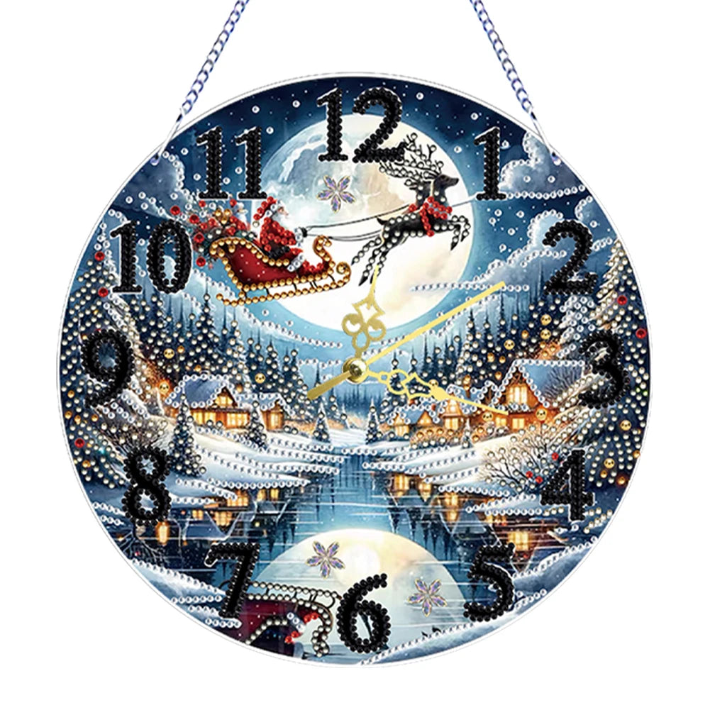Diamond Painting Klok Kerst Hanger – Creatieve Kunst Klokset