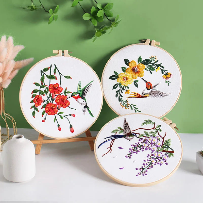 Borduurpakket Rond - Bloemen en Dieren - Beginnerspakket