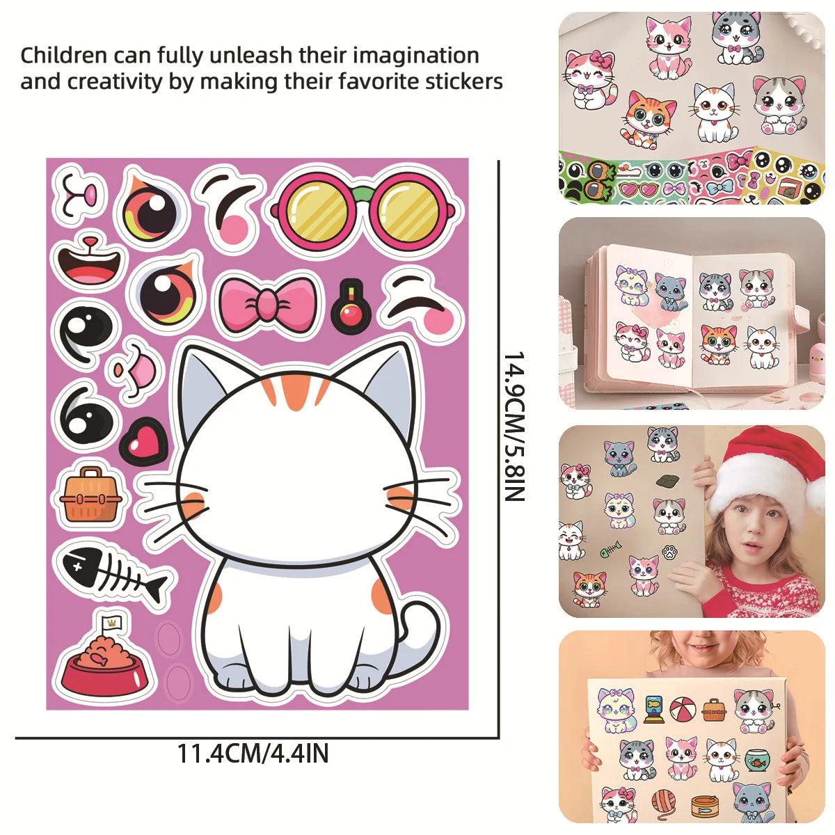Sticker pret – Schattige Katten Puzzelstickers voor Creatief Plakplezier