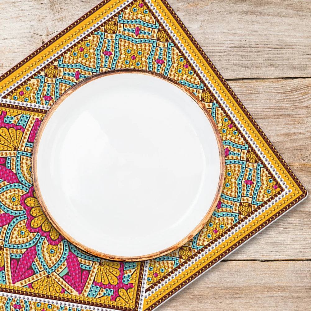 Diamond Painting Placemat – Set van 2 Bloemige Tafelmatten Vol Strass