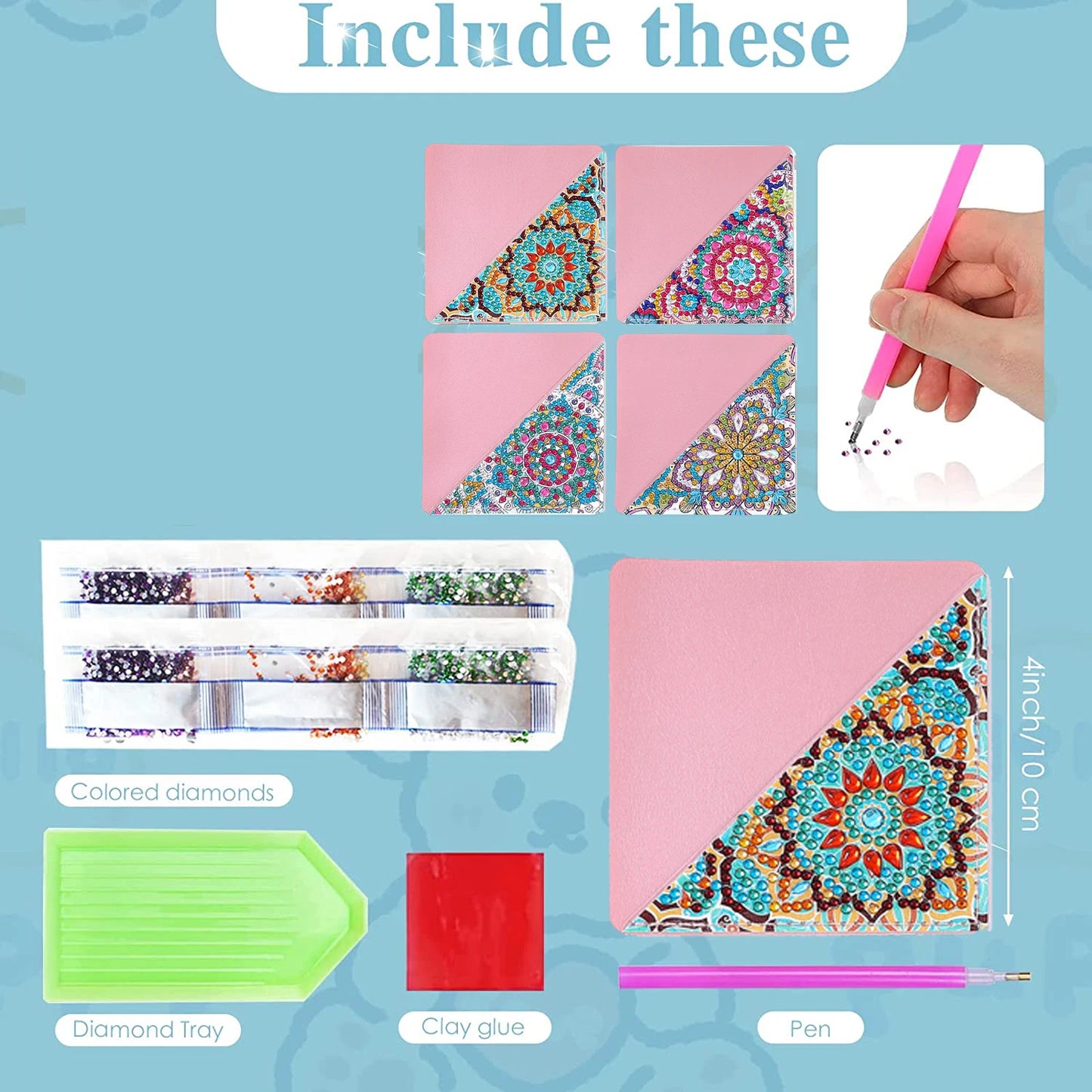 Diamond Painting Boekenlegger Set met Bloemen en Mandala Ontwerp