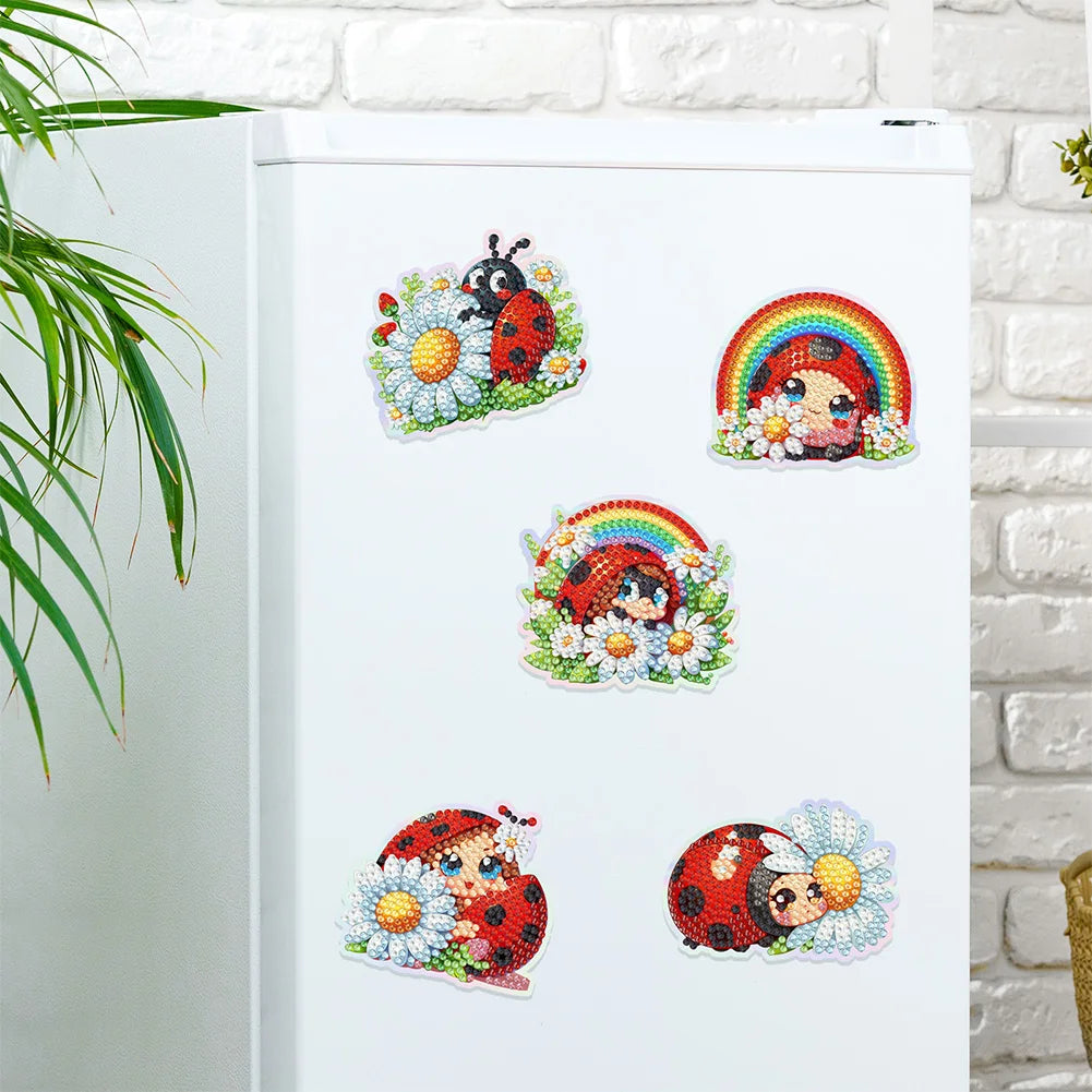 Diamond Painting Magneten – Set van 6 Dieren (Pinguïns, Apen, Katten, Olifanten & Meer)