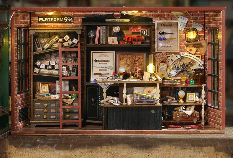 Zelfbouw Miniatuurhuisje – Met Houten Miniatuurmeubels (1:24 schaal) - F032