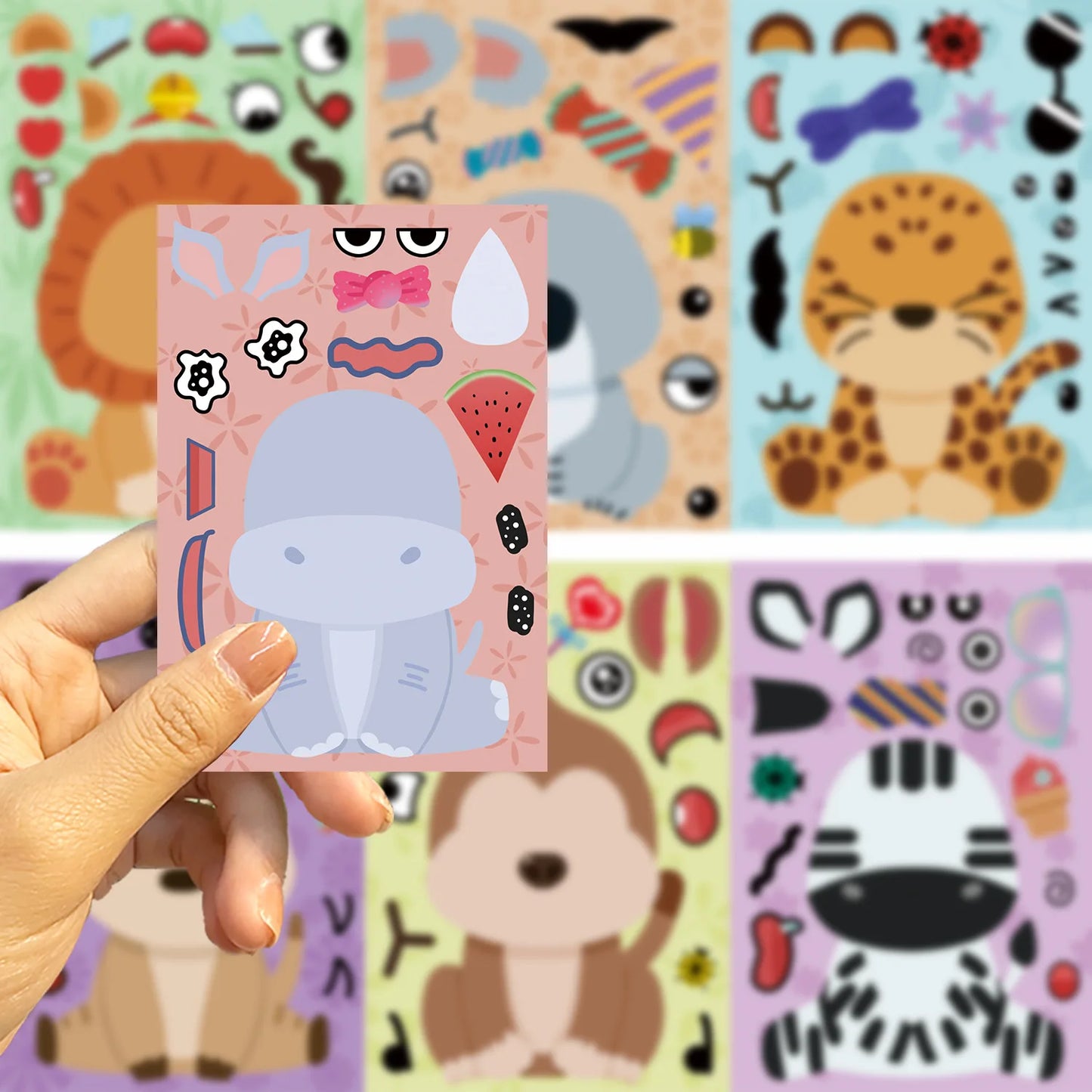 Sticker pret – Dierengezichtjes Plakken en Puzzelen voor Kinderen