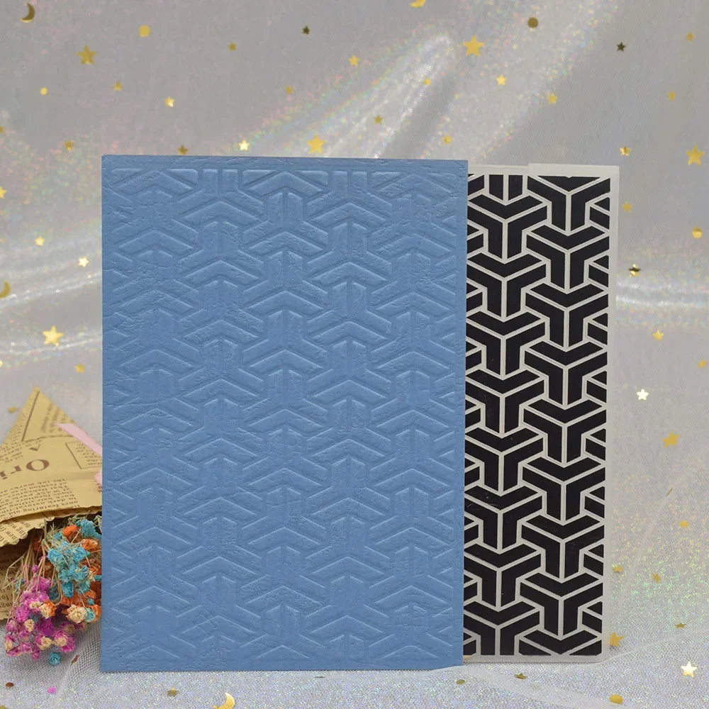 Embossing folder met geometrisch 3D patroon voor kaarten en scrapbooking