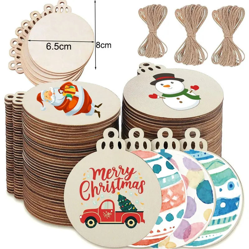 Houten figuur om zelf te kleuren/schilderen – Kerstversiering 10 stuks