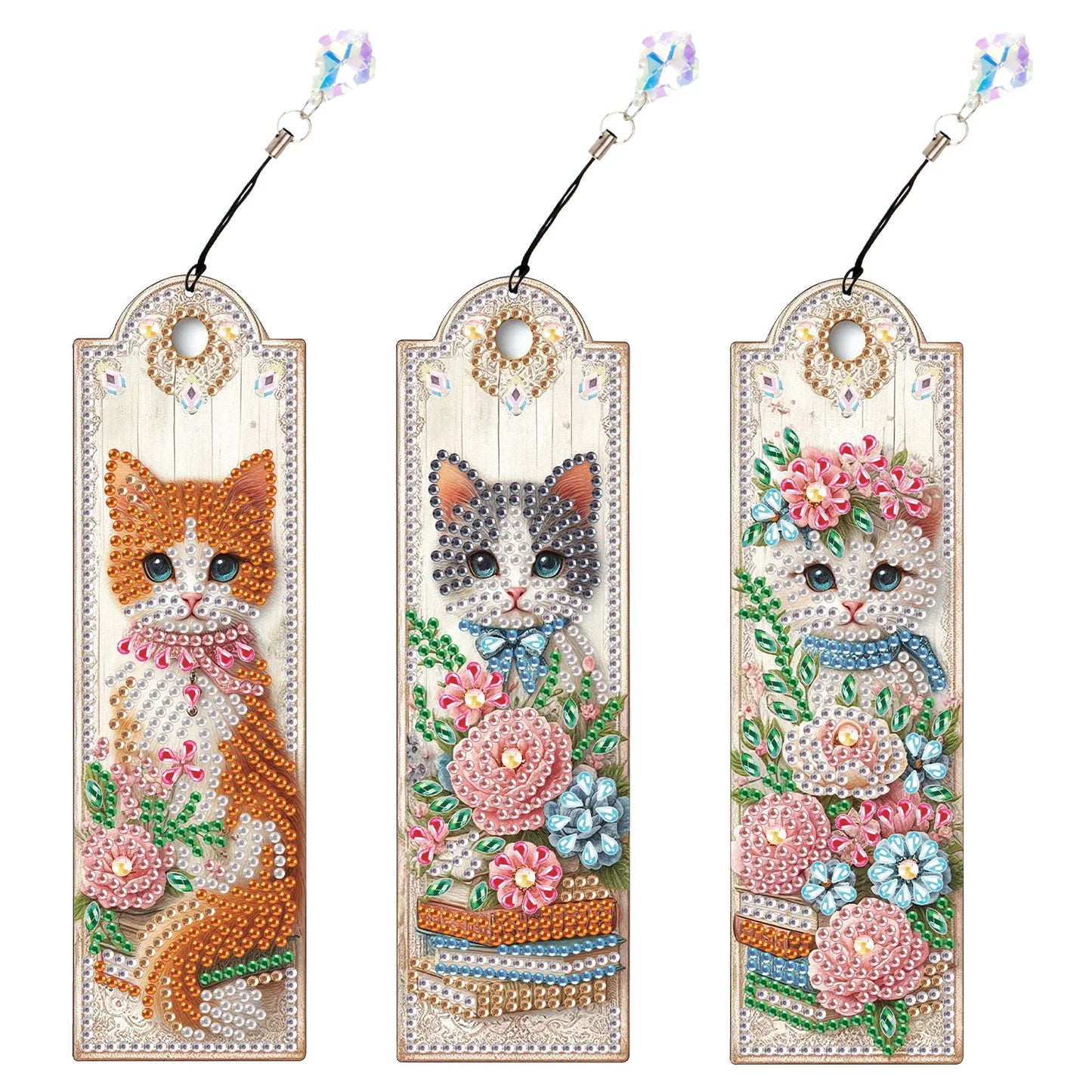 Diamond Painting Boekenlegger set dieren met kristallen details