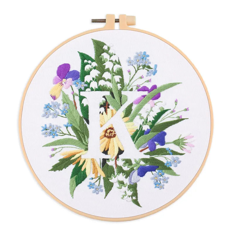 Borduurpakket Rond – Eekhoorn & Bloemen – Compleet Starterset