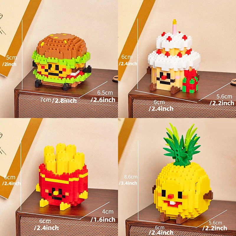 Bouwpakket mini food styling decoratie – schattige fruitmodellen voor op je bureau