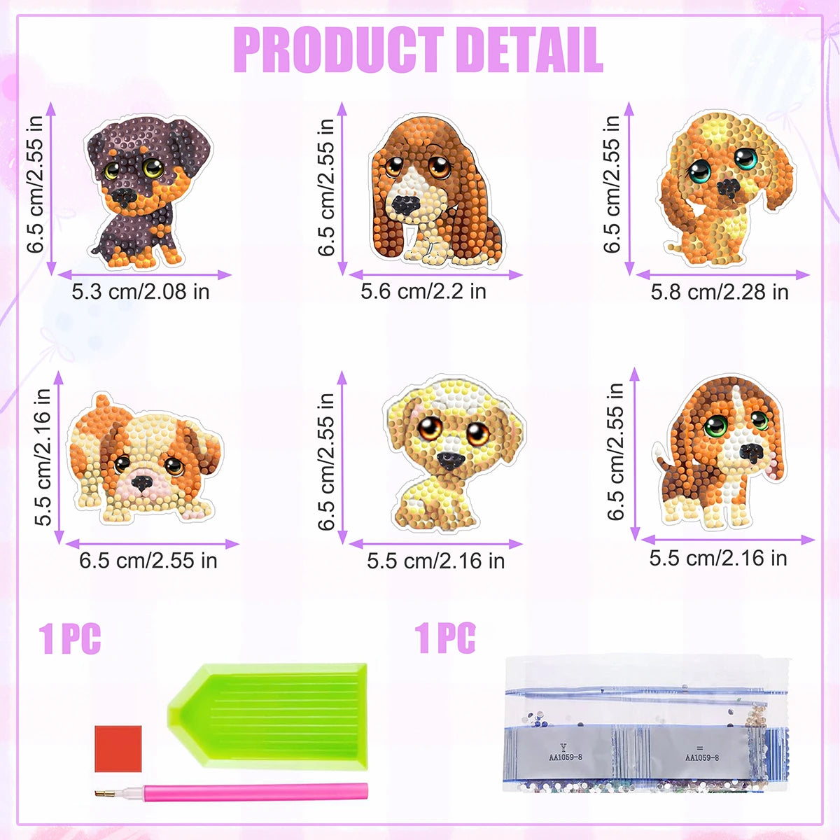 Diamond Painting Magneten – Dieren Set (6-13 stuks)