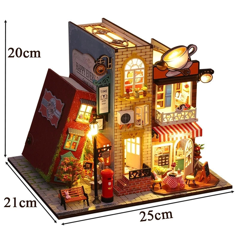 Zelfbouw Miniatuurhuisje met Verlichting – Boekhoek & Poppenhuis