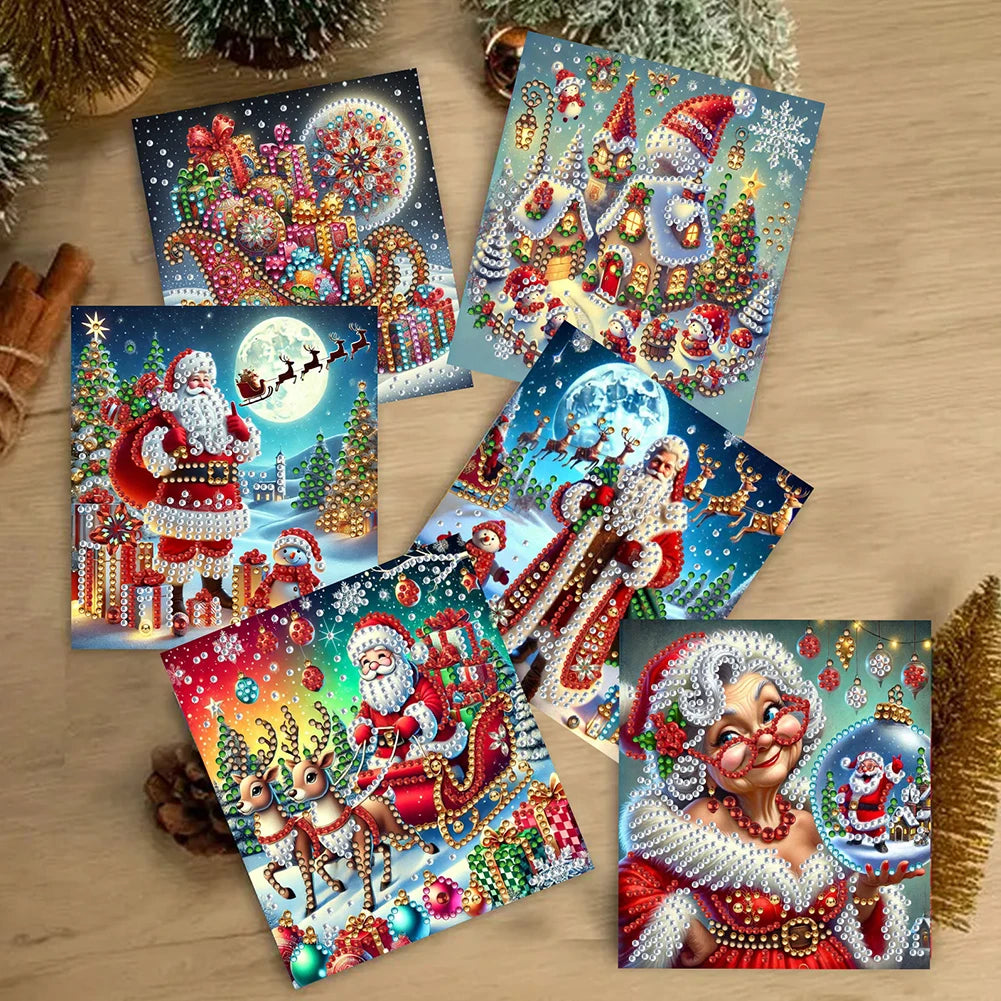 Diamond Painting Kerstkaarten 10 stuks voor Feestdagen en Speciale Gelegenheden