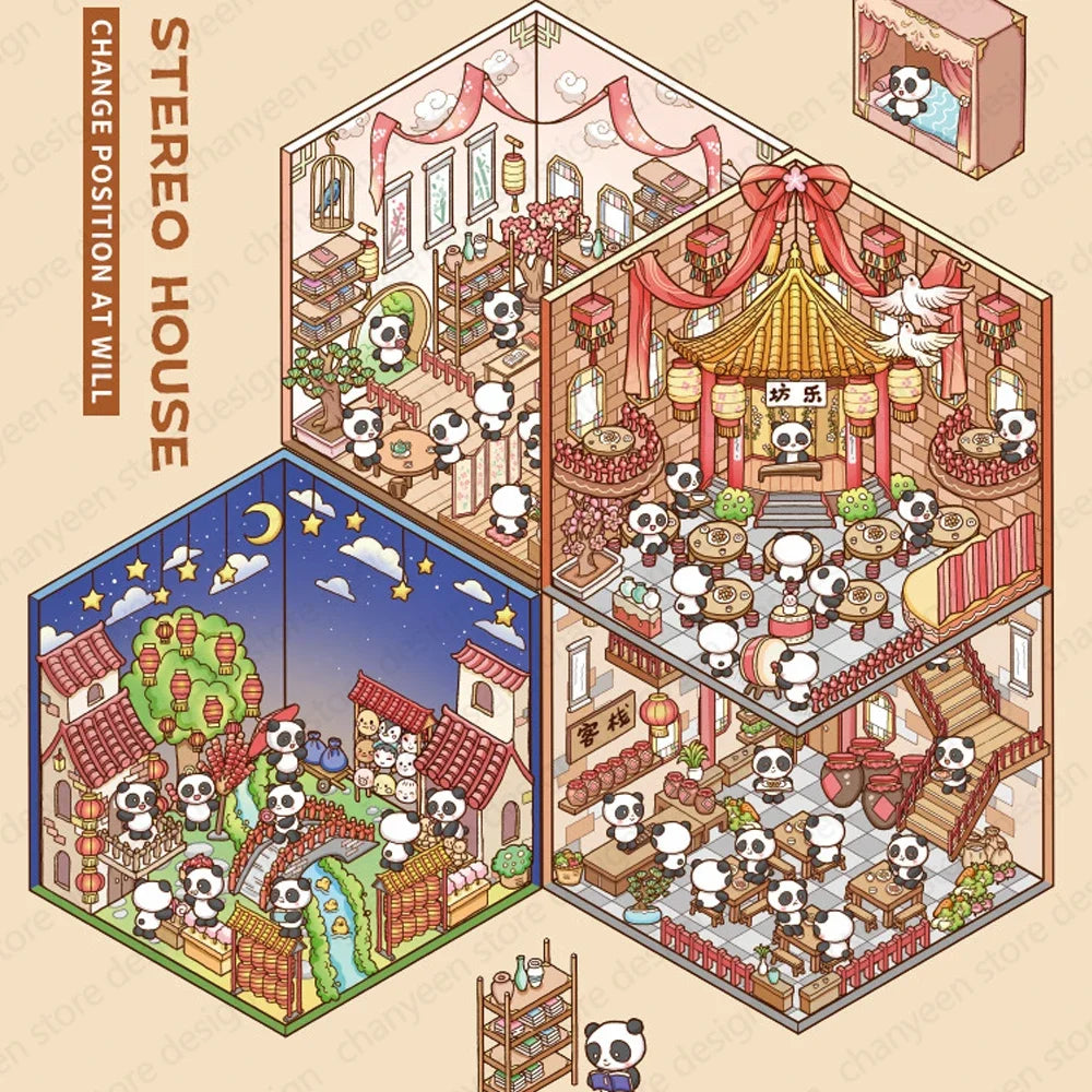 Sticker homestyling set Pandan Town – Miniatuur interieur stickerset