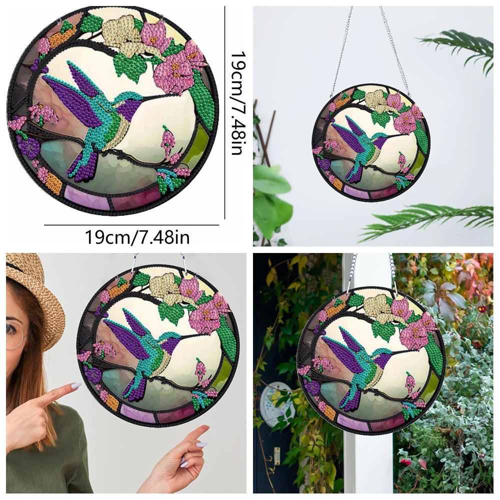 Diamond Painting Hangend ornament Vlinder, kolibri en libelle