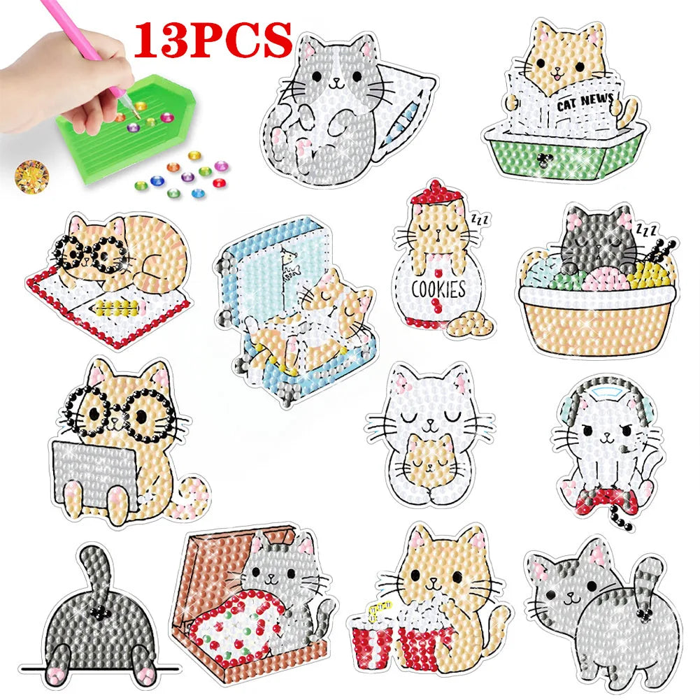 Diamond Painting Sticker set - Schattige Katten
