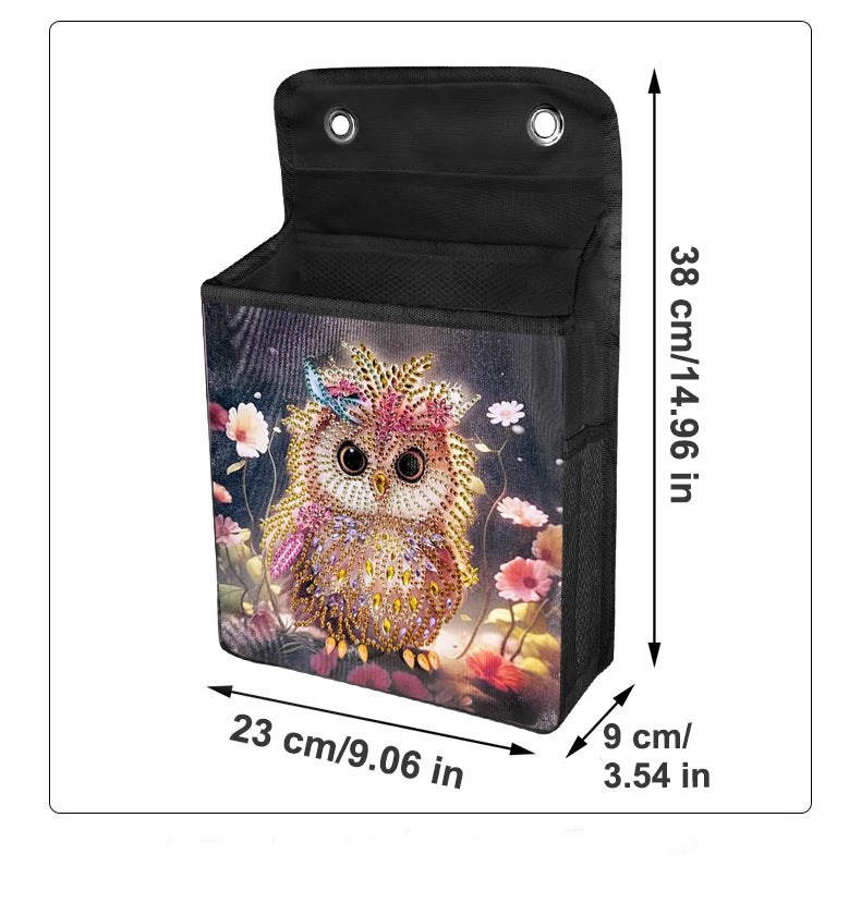 Diamond Painting Opbergzak met Vlinder en Katten – Hangbare Canvas Tas met Steentjes