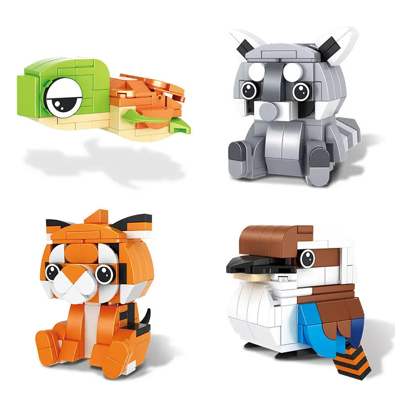 Bouwpakket Mini Dieren Blokjes – Hond, Tijger, Konijn, Pinguïn & Meer