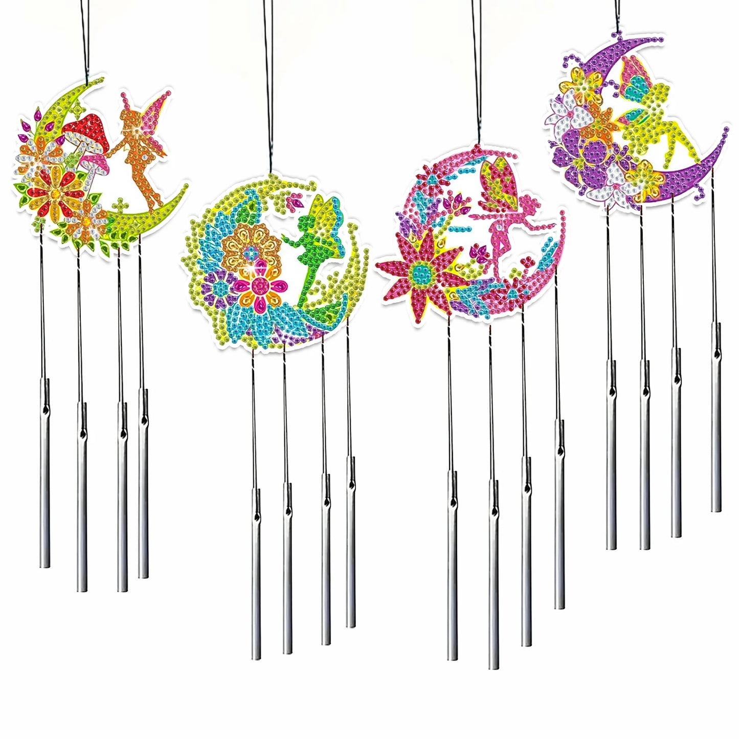 Diamond Painting Windgong Vlinders - Dubbelzijdig - Set van 4