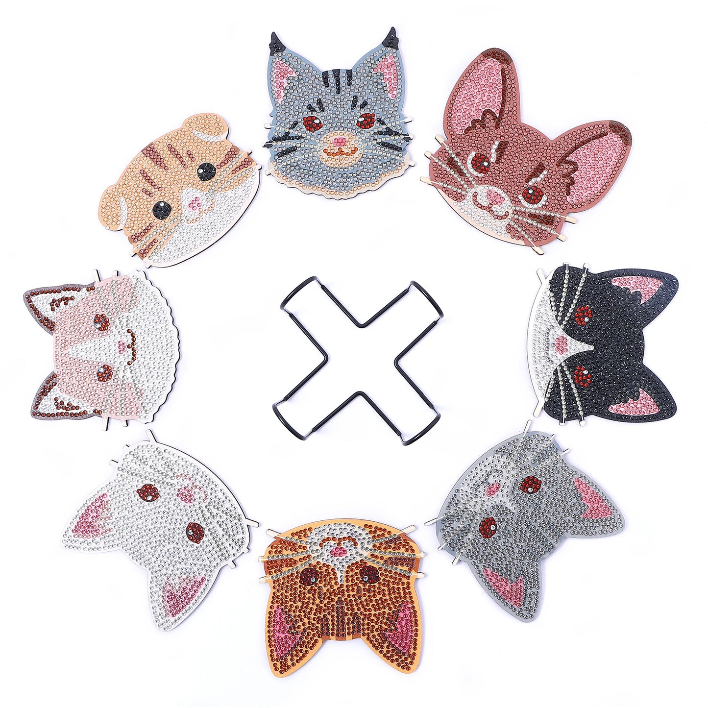 Diamond Painting Onderzetters Koeien, honden of katten met Houder