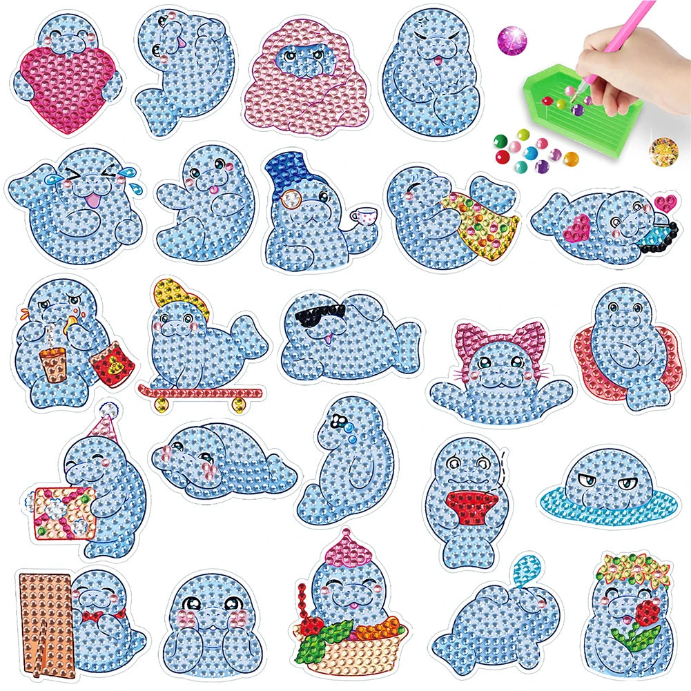 Diamond Painting Sticker set – 2 Vellen met Dieren Ontwerpen