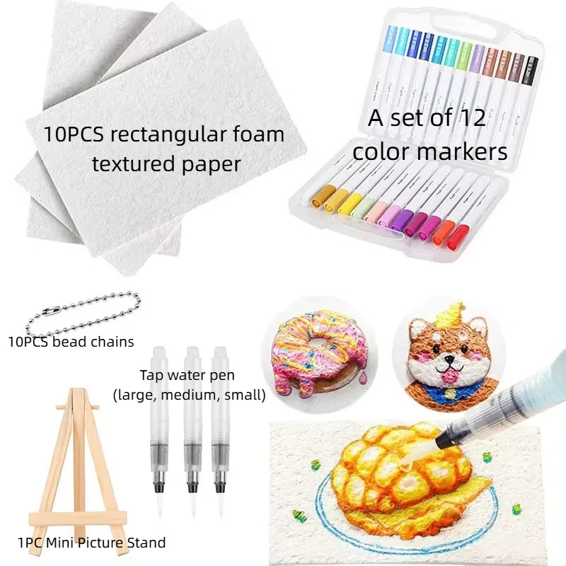 Schuim textuur tekenen set met 3D verf voor magisch tekenplezier