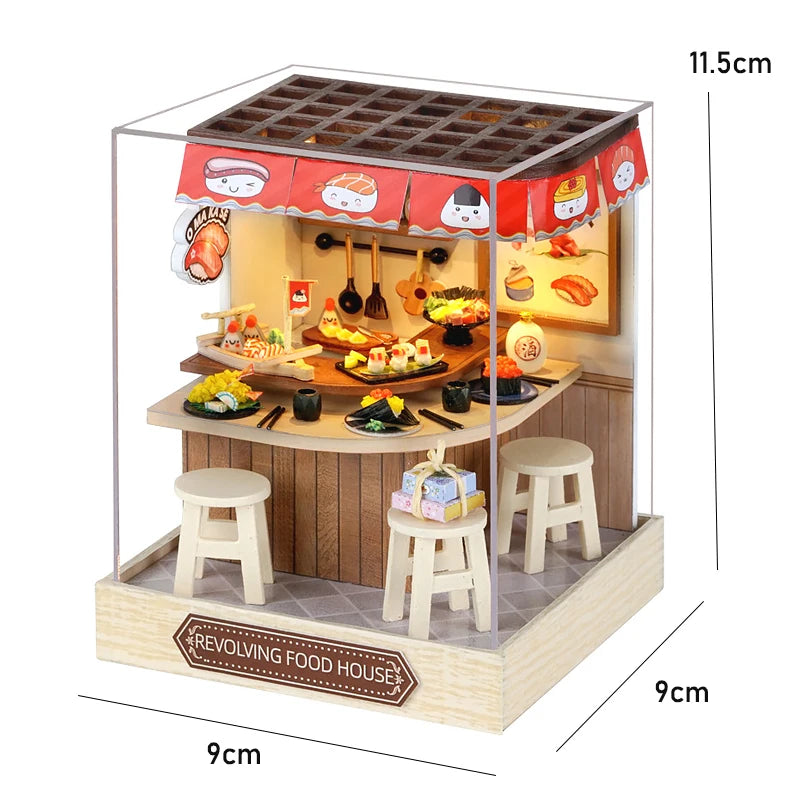Zelfbouw Miniatuurhuisje met Meubels en LED Verlichting - Zonder Stofkap