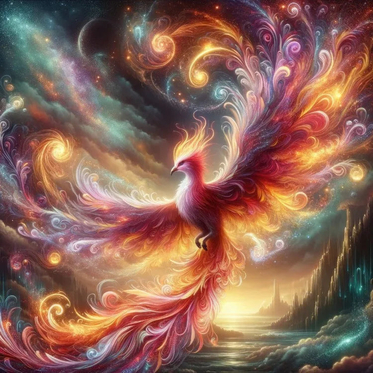 AB Diamond Painting op canvas Fantasy Dieren – Kleurrijke Phoenix, Draak en Leeuw