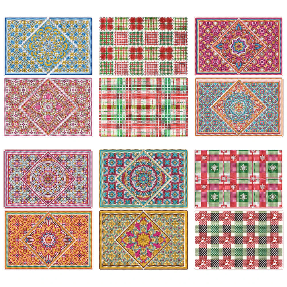 Diamond Painting Placemat – Set van 2 Bloemige Tafelmatten Vol Strass