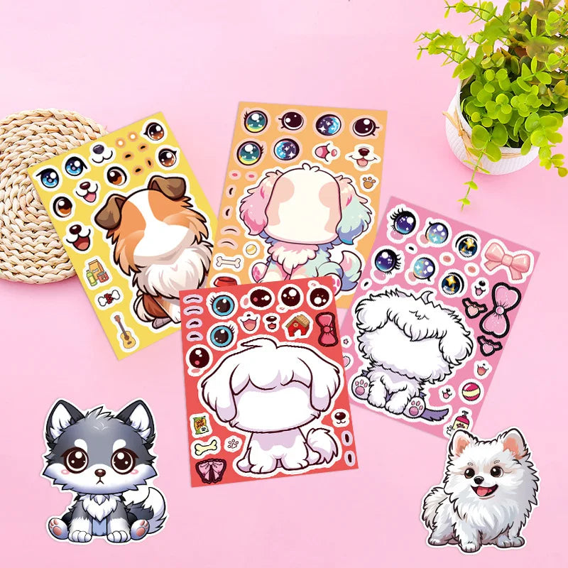 Sticker pret – Schattige cartoon hond stickers voor eindeloos plakplezier