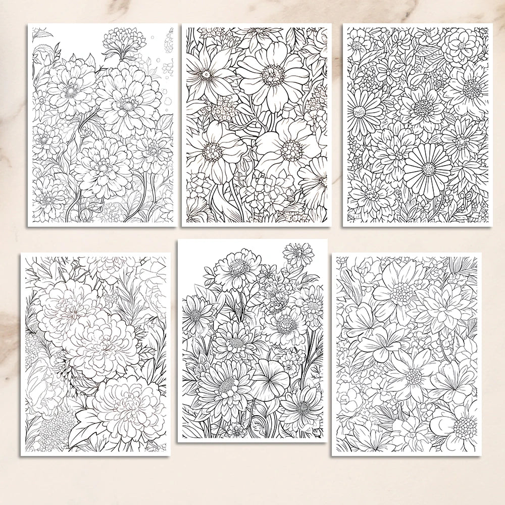 Kleurboek voor volwassenen met bloemen – 25 unieke patronen op dik papier