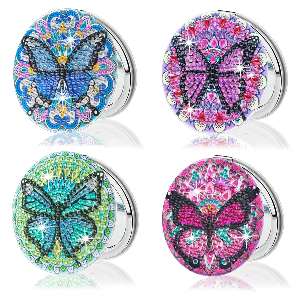 Diamond Painting Make-up spiegel Vlinder - Dubbelzijdig en Draagbaar