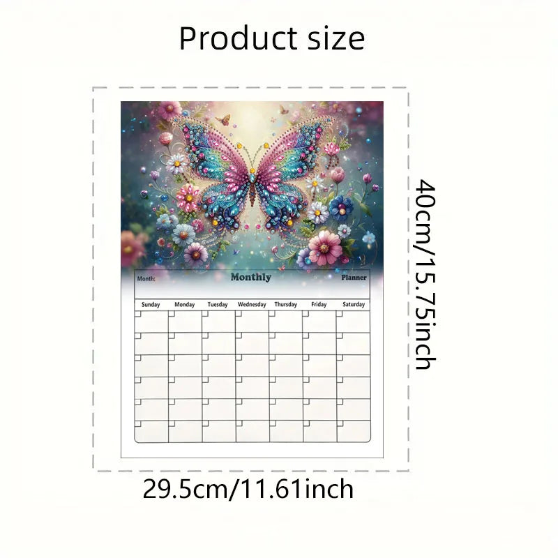 Diamond Painting Kalender Vlinder Magnetische Planner voor Koelkast