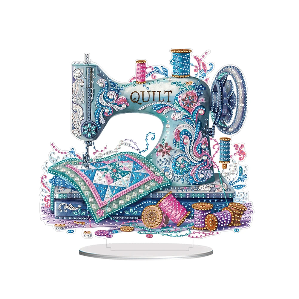 Diamond Painting Tafelornament Acryl Decoratie Set voor Beginners en Volwassenen - Naaimachine 3