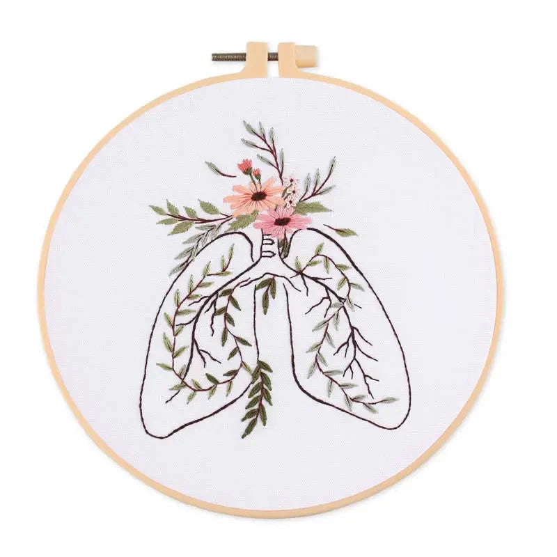 Borduurpakket Rond – Compleet DIY Set met Schedelpatroon en Borduurstoffen