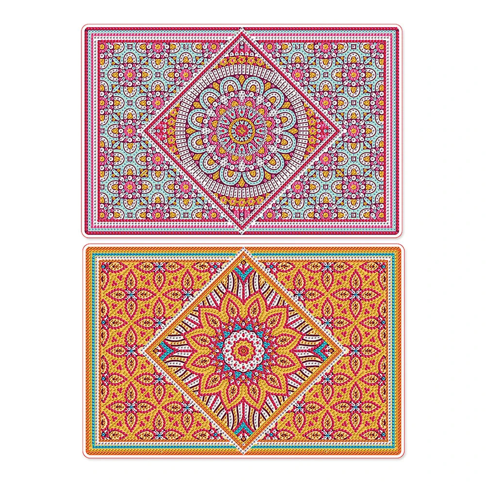 Diamond Painting Placemat – Set van 2 Bloemige Tafelmatten Vol Strass