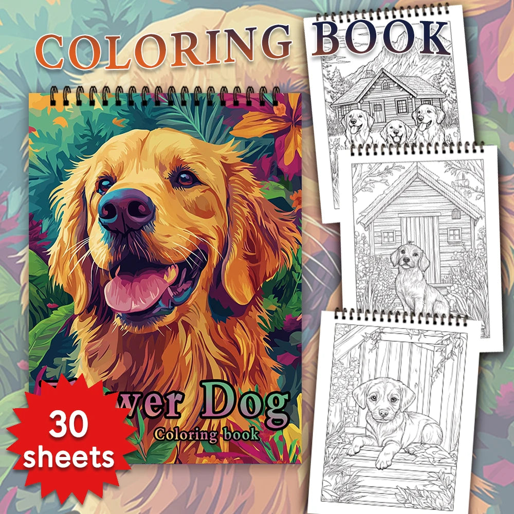 Kleurboek voor volwassenen met 30 pagina's – Honden, Katten of Vogels