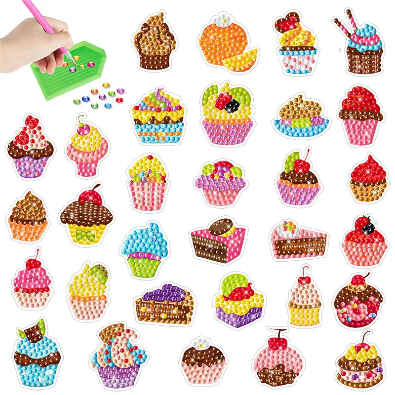 Diamond Painting Sticker set - Schattige Cupcakes