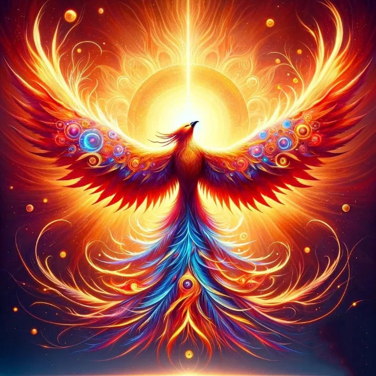 AB Diamond Painting op canvas Fantasy Dieren – Kleurrijke Phoenix, Draak en Leeuw