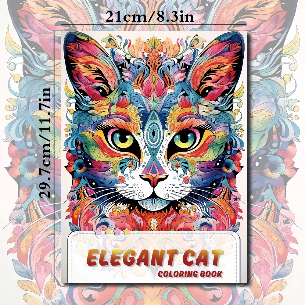 Kleurboek voor volwassenen – Kattenpret op A4-formaat met 25 patronen