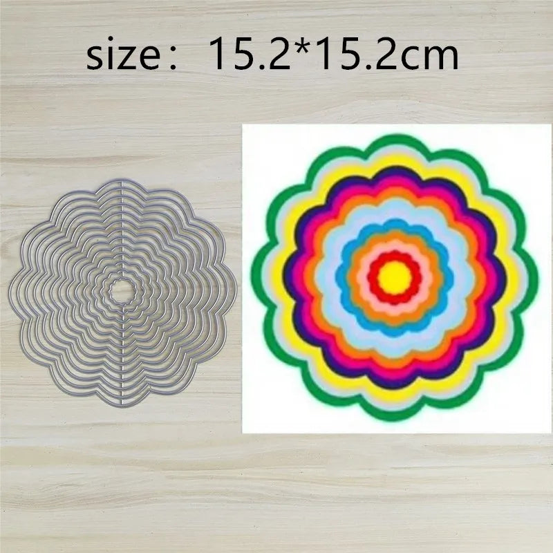 Metalen snijmal cirkelvormige bloem voor kaarten en scrapbooking