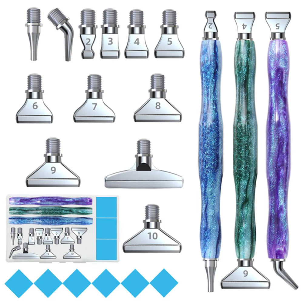 Diamond Painting Pen met opzetstukjes – Resin en metalen punten