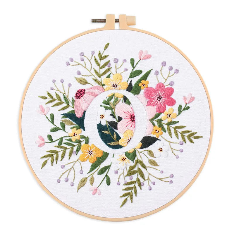 Borduurpakket Rond – Eekhoorn & Bloemen – Compleet Starterset