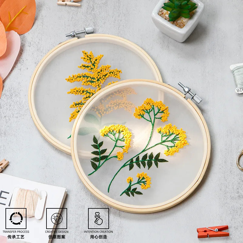 Borduurpakket Rond – Bloemen en Planten Patroon voor Beginners