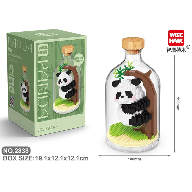 Bouwpakket Mini Panda – Schattige Micro Blocks in Displayfles