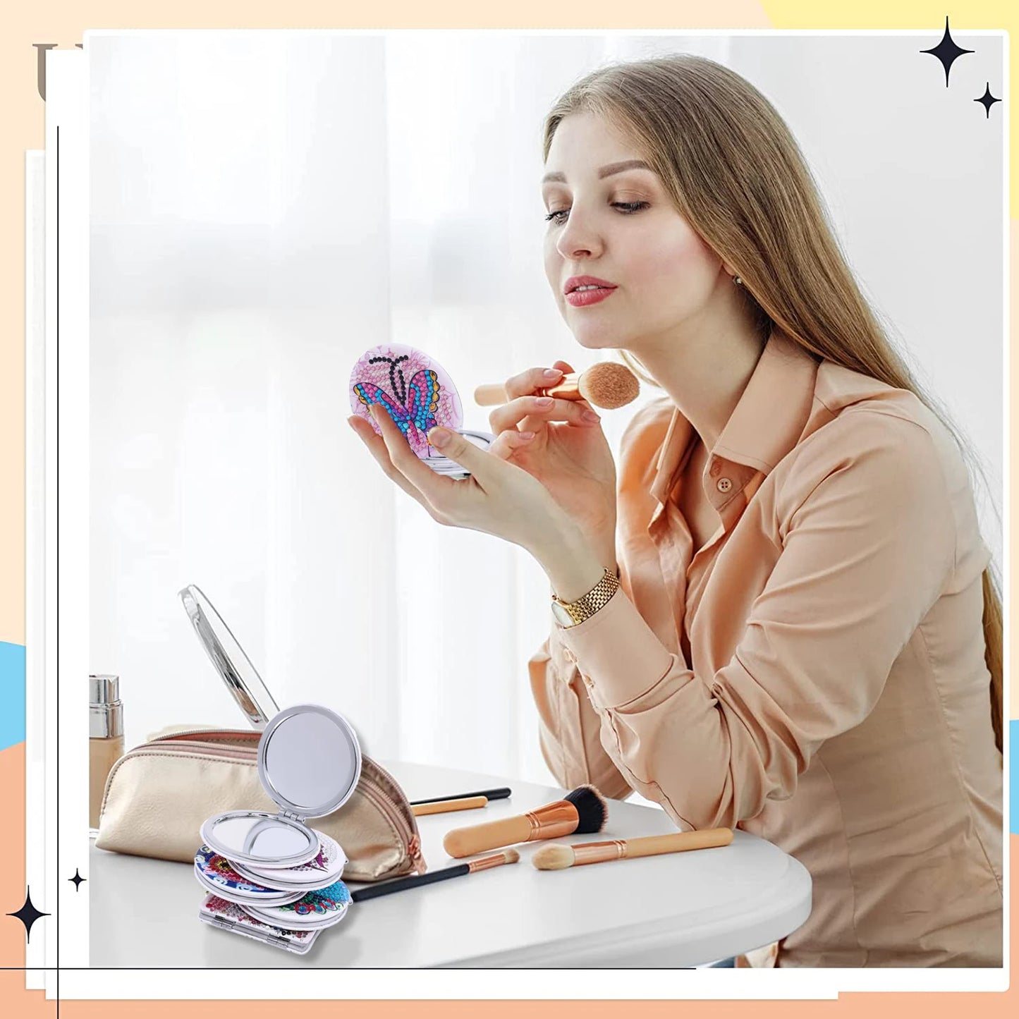 Diamond Painting Make-up Spiegel – Dierenontwerp