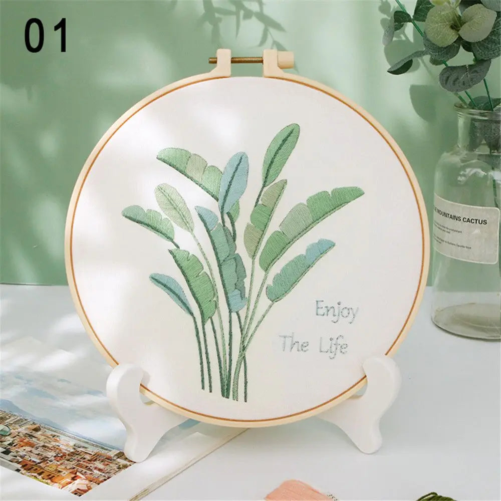 Borduurpakket Bloemen – Compleet Startpakket met borduurring (20 cm)