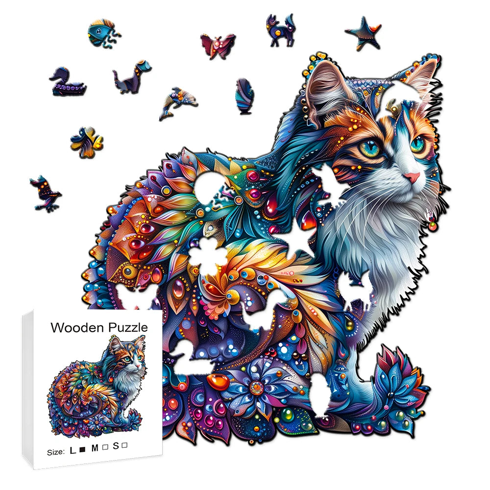 Houten figuren puzzel - Kleurrijk - Unieke dierenvormige puzzelstukjes voor volwassenen en kinderen