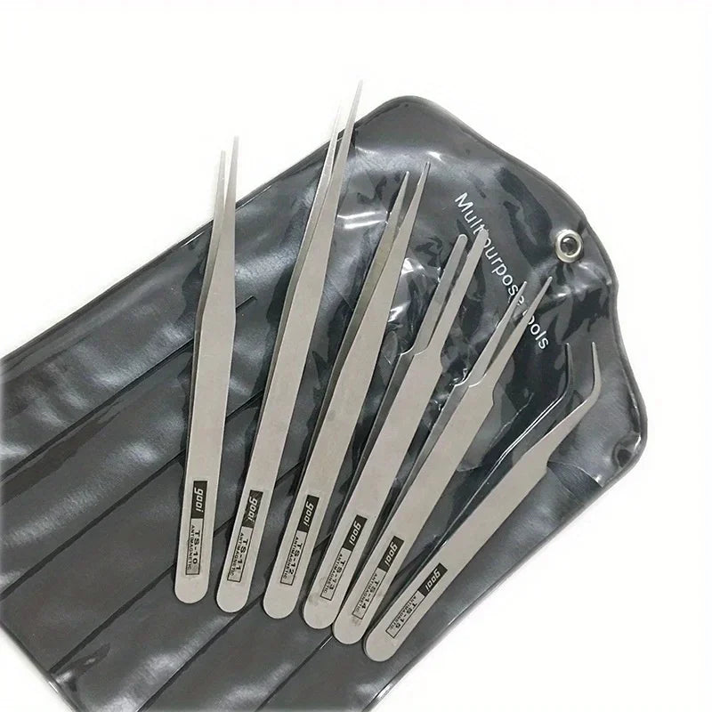 Diamond Painting Pincet set – 6-delige precisie pincetset van roestvrij staal