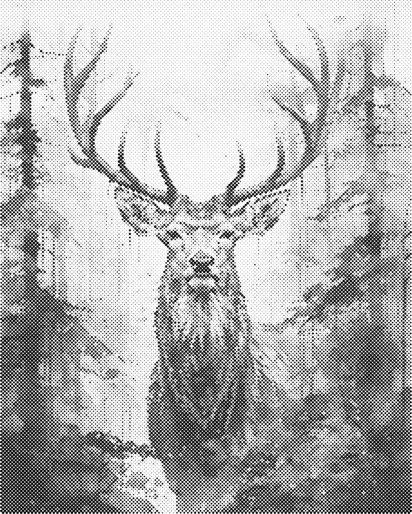 DOT Painting 40x50cm - Dierenmotief - Één Kleur Stippen - stippelschilderij - Rendier