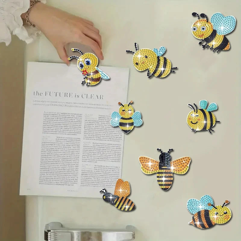 Diamond Painting Magneten – Bijen set voor koelkast en wijnkast